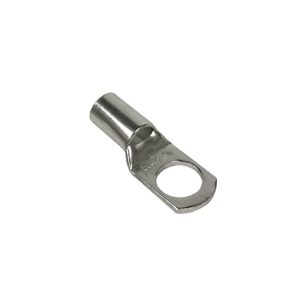 Lug Terminals, 4 AWG Gauge Wire, 3/8" Tin-Plated Copper Stud, PK 10